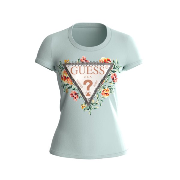 Guess  Ss Cn Triangle Flowers Tee Pv W4GI24J1314