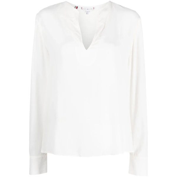 Tommy Hilfiger  WW0WW39665   Viscose Crepe V-Neck Blouse 