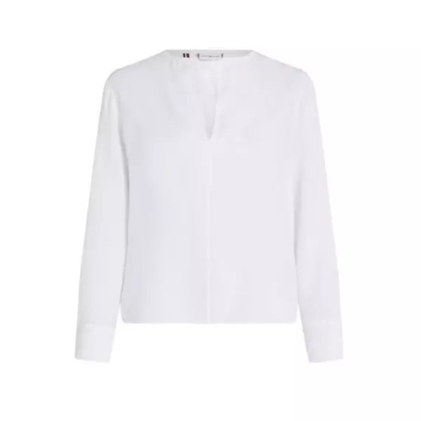 Tommy Hilfiger WW0WW40529 Viscose Crepe V-Neck Blouse 