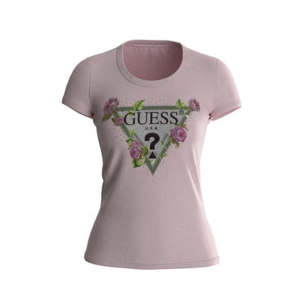 Guess Camiseta Triângulo Floral Ss Rn Ps2 W4RI28J1314