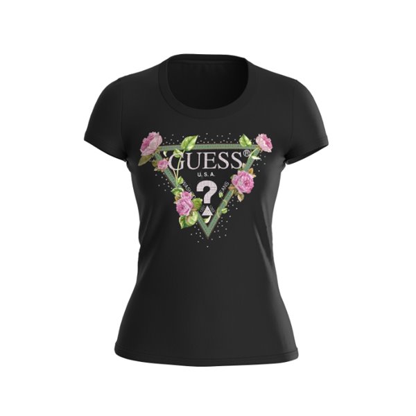 Guess Camiseta Triângulo Floral Ss Rn Ps2 W4RI28J1314